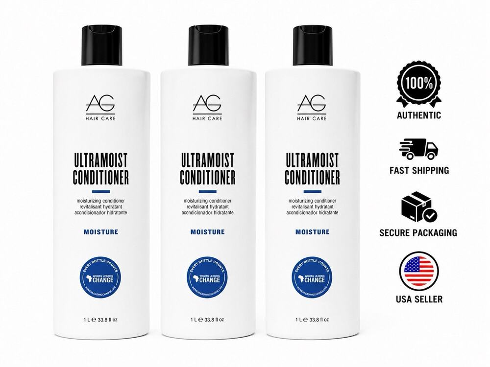AG Care Ultramoist Conditioner Moisture 33.8 fl oz 1L Lot of 3 Salon Size